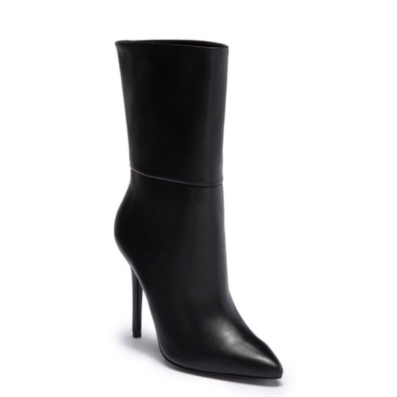 Charles David Black Pointed Toe Mid-calf Boots 9M - Picture 1 of 8